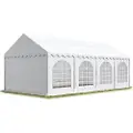 TOOLPORT 4x8 m partytelt, PVC-presenning, hvit, med bunnramme