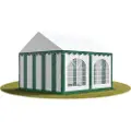 TOOLPORT 3x4 m partytelt, PVC-presenning, grønn-hvit, med bunnramme