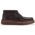 Clarks for man. 26183441 Torview Hi Leather Sneakers brown (42.5), Flat, Laces, Casual