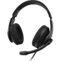 Hama HS-USB300 V2 On-Ear Office-hodesett med USB-kontakt - Svart