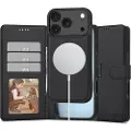 TechProtection iPhone 17 Pro Max 2-i-1 lommeboketui - kompatibel med Magsafe - svart
