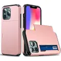 Mtp Products iPhone 13 Pro Hybrid-deksel med Skyvekortspor - Roségull