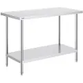Vevor rustfritt stål arbeidsforberedelsesbord Kommersielt arbeidsbord matlaging 24x48x34in