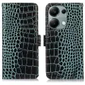 Mtp Products Xiaomi Redmi Note 13 Pro 4G/Poco M6 Pro Crocodile Series Lommebok-deksel i Lær med RFID - Grønn