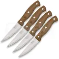 Hen & Rooster Four Piece Steak Knife Set Wood