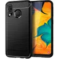 Mtp Products Samsung Galaxy A40 Børstet TPU-deksel - Karbonfiber - Svart