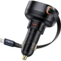 Baseus Car Charger Enjoyment Pro with lightning cable + USB-C 55W (black)