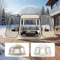 Vevor Pop-up bobletelt, 4,58 x 4,32 m vanntett og UV-bestandig, klart campingteltly, utendørs hagekuppel-iglootelt med vinduer, 540° panoramautsikt, for 12–15 personer terrasse og bakgård