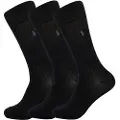 Ralph Lauren for man. 449653754001 Set of 3 pairs of half-round socks (43-46), Black, Casual, Cotton