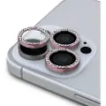 GUESS iPhone 16 Pro/16 Pro Max Guess Fixed Glitter Kameralinsebeskytter - rosa