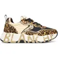 Voile Blanche for woman. 2017475 Leather Sneakers Club105 brown (38), 3 to 5 cm, Laces, Casual, Animal Print