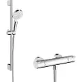 Hansgrohe Crometta brusersystem til frembygning med Vario brusesæt 65 cm og Ecostat 1001 CL termostatarmatur
