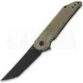Jake Hoback Knives Radford DLC foldekniv, Green Micarta