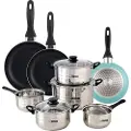 Wellhome Pk8178 Kasserollesett Med Stekepanner 11 Stykker