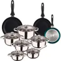 Wellhome Pk8180 Kasserollesett Med Stekepanner 15 Stykker