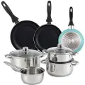 Wellhome Pk8190 Kasserollesett Med Stekepanner 10 Stykker