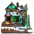 Wellhome Jule-reinsdyrhytte Med Roterende Design Og Flerfargede Led-lys 25.5x21x25 Cm
