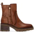 Carmela for woman. 16257203-CAMEL Leather ankle boots 162572 brown (38), 1 to 3 cm, Zip, Casual