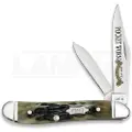 Case Cutlery Pocket Worn Olive Green Bone Peach Seed Jig Peanut foldekniv