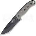 ESEE Model 5, serrated, black/OD green, black kydex sheath