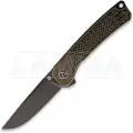 QSP Knife Osprey Linerlock Brass Black foldekniv