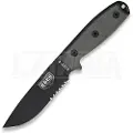 ESEE Model 4, serrated, black/black, black plastic sheath, nylon sheath
