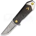 V Nives KillaBite Damascus foldekniv, carbon fiber