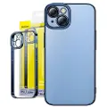 Baseus Glitter Transparent Case and Tempered Glass set for iPhone 14 Plus (blue)