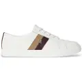 Ralph Lauren for woman. 802979187003 Canvas leather trainers white (35), Flat, Laces, Casual