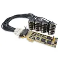 StarTech.com 16-porters Rs232 Db9 Pcie Pci-e-utvidelseskort
