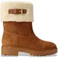 Ralph Lauren for woman. 802980553002 Brown suede and sheepskin Allyson ankle boots (35), Leather, Flat, None, Casual