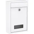 Basi BK 100M, Veggmontert postkasse, Stål, Hvit, Vertikal, Nøkkel, 1 stykker