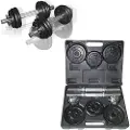 Toorx VAL-15DGN, justerbar dumbbell, Sort, Rustfritt stål, Støpejern, Rustfritt stål, 15 kg, 1 kg, 750 g