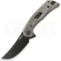Reate PL-7 foldekniv, Red/Black Micarta, Black PVD