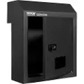 Vevor Nøkkelboks gjennom døren, kraftig stålpostkasse med 30 cm kombinasjonslås, postboks, svart