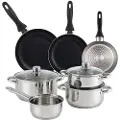 Wellhome Pk8188 Kasserollesett Med Stekepanner 10 Stykker