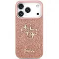GUESS iPhone 17 Pro Guess Fixed Glitter 4G Metal Logo Deksel - Rosa