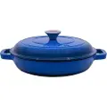 Maku GRAND FEU cast iron deep frying pan, with lid, blue, 27 cm