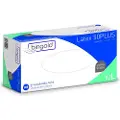 Usorteret ENGANGSHANDSKER LATEX 50PLUS PUDDERFRI GR. 9/L NATUR 100 STK