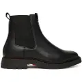Tommy Hilfiger for man. FM0FM05591 Comfort Leather Chelsea Ankle Boots black (46), Flat, None, Casual
