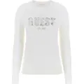 GUESS for woman. W5BR40Z2NQ2 Jumper with off-white strass front logo (XS), Casual, Viscose