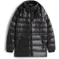Tommy Hilfiger for woman. WW0WW47355 Glossy black quilted down coat (M), Casual, Sustainable, Recycled nylon
