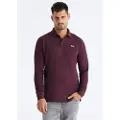 LOIS Jeans for man. 130333830 Water maroon polo shirt (L), Casual, Cotton, Long sleeve