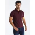 LOIS Jeans for man. 130584000 Filipo Classic maroon polo shirt (M), Casual, Cotton, Short sleeve