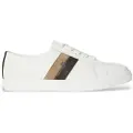 Ralph Lauren for woman. 802979187002 Canvas leather trainers white (38), Flat, Laces, Casual