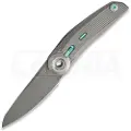 Reate VK-TRON Bead Blast & Crystalized Ti with Grooves foldekniv, Darkwashed