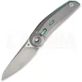 Reate VK-TRON Bead Blast Ti & Blue foldekniv, Frosted Satin
