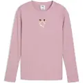 Puma Graphic Bow Long Sleeve Tee Youth, Clothing, Poised Pink, 7-8Y