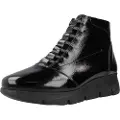 Fluchos for woman. F1358 Bona F1358 leather ankle boots black (36), Flat, 1 to 3 cm, Laces, Casual