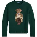 Ralph Lauren for man. 710978308001 Pullover with Bear Polo green (XXL), Casual, Wool